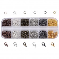 Iron Alloy 960pcs Lobster Clasp + Opening Ring Set, 6 Colors Opened Closed Smoothly Jewelry Buckle, Multifunctional Diy Tool For Necklaces Bracelet